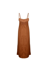 Pleated Linen Bra Dress Copper