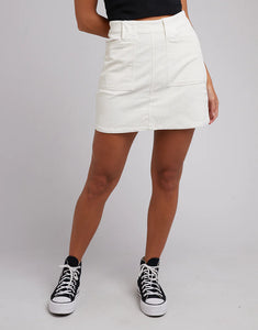 Belle Cord Skirt - Vintage White