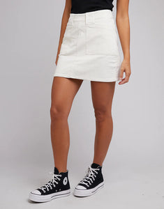 Belle Cord Skirt - Vintage White