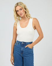 Load image into Gallery viewer, Washed Rib Scoop Neck Tank - White