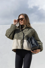 Load image into Gallery viewer, Pipi Polar Fleece Quilted Jacket - Khaki/Ecru