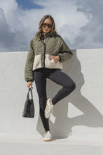 Load image into Gallery viewer, Pipi Polar Fleece Quilted Jacket - Khaki/Ecru