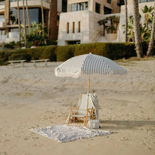 Load image into Gallery viewer, Business & Pleasure Premium Beach Umbrella - Monaco Black Stripe