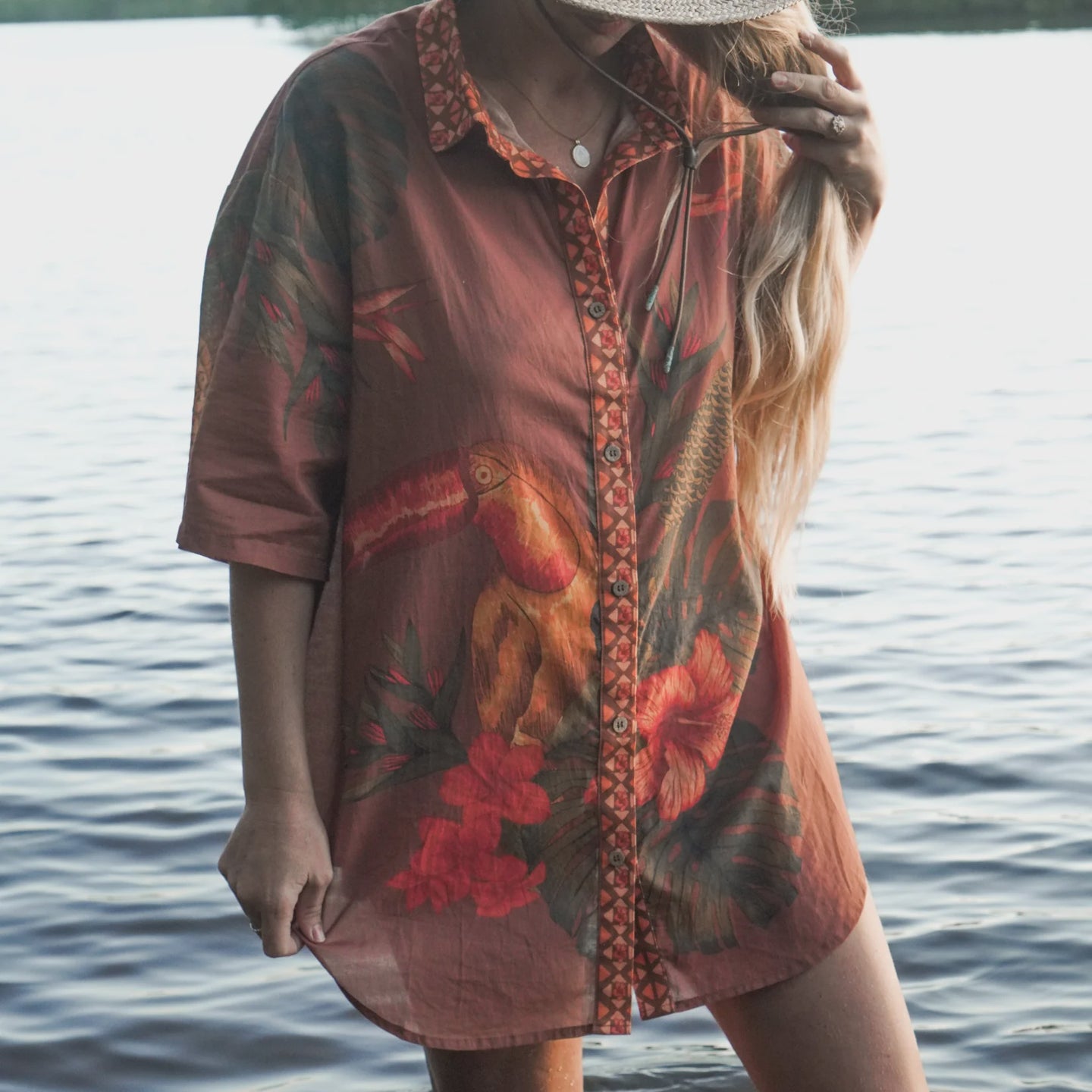 Cuban Tropical Shirt - Coffee