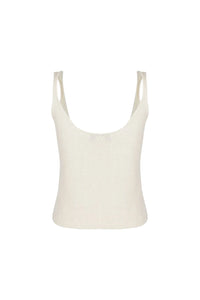 Cotton knitted singlet cream Top