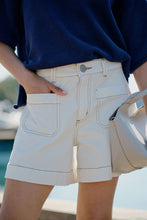 Load image into Gallery viewer, Esther Denim Patch Pocket Short - Cream
