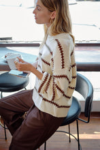 Load image into Gallery viewer, Lila Oversized Knit Crew - Ecru Stripe
