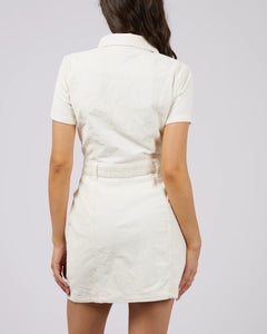 Nadia Cord Dress - Vintage White
