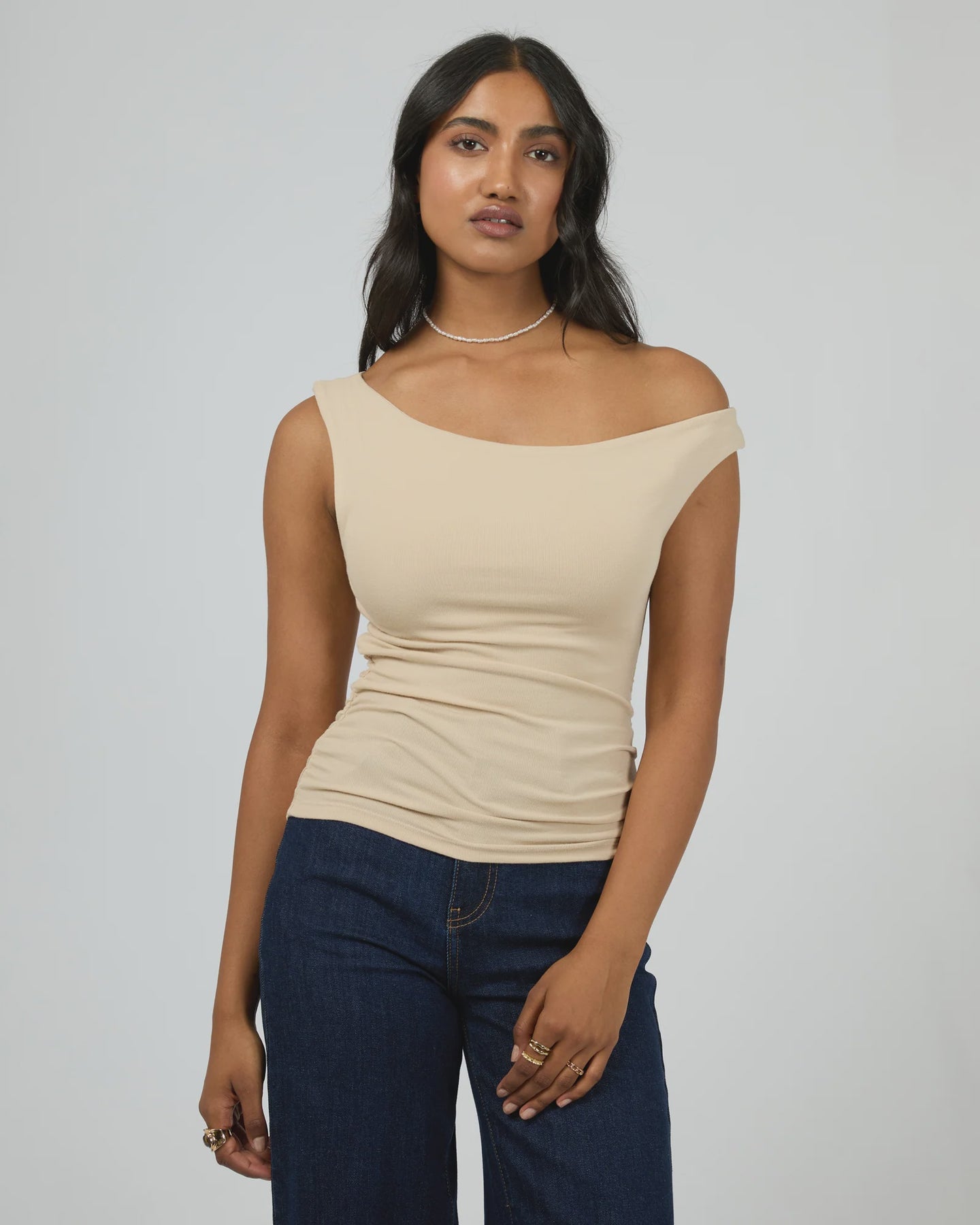 Kylie Off Shoulder Top - Oat