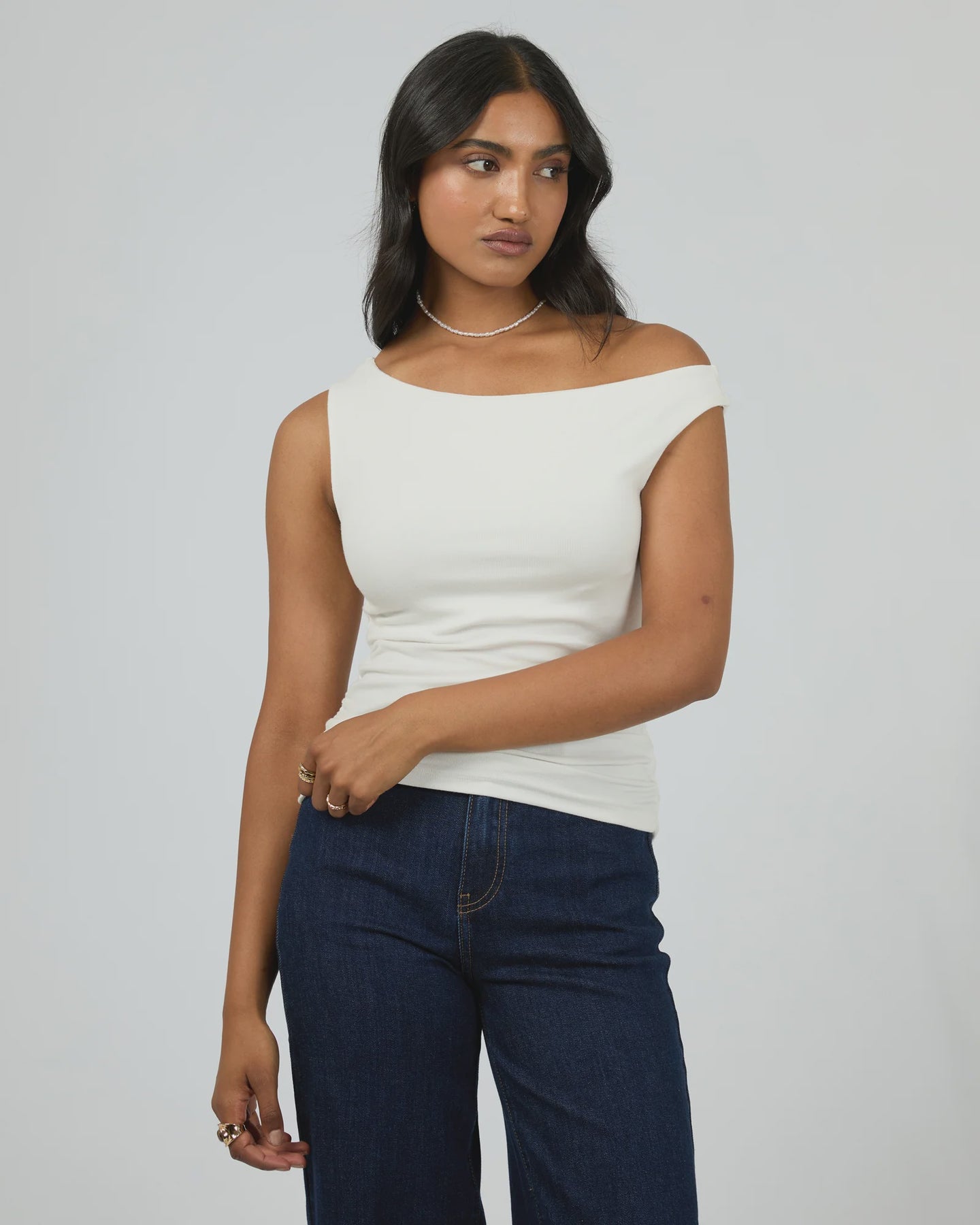 Kylie Off Shoulder Top - White