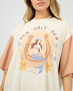 Sun Salt Sea Oversized Tee -  Vanilla