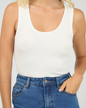 Load image into Gallery viewer, Washed Rib Scoop Neck Tank - White
