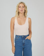 Load image into Gallery viewer, Washed Rib Lace Tank - Pale Pink
