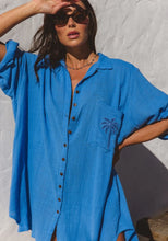Load image into Gallery viewer, Palm Shirt Dress - Ocean
