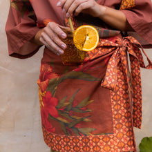 Load image into Gallery viewer, Cuban Tropical Wrap skirt - Coffee
