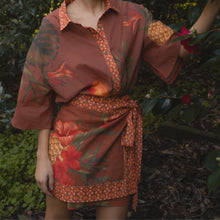 Load image into Gallery viewer, Cuban Tropical Wrap skirt - Coffee

