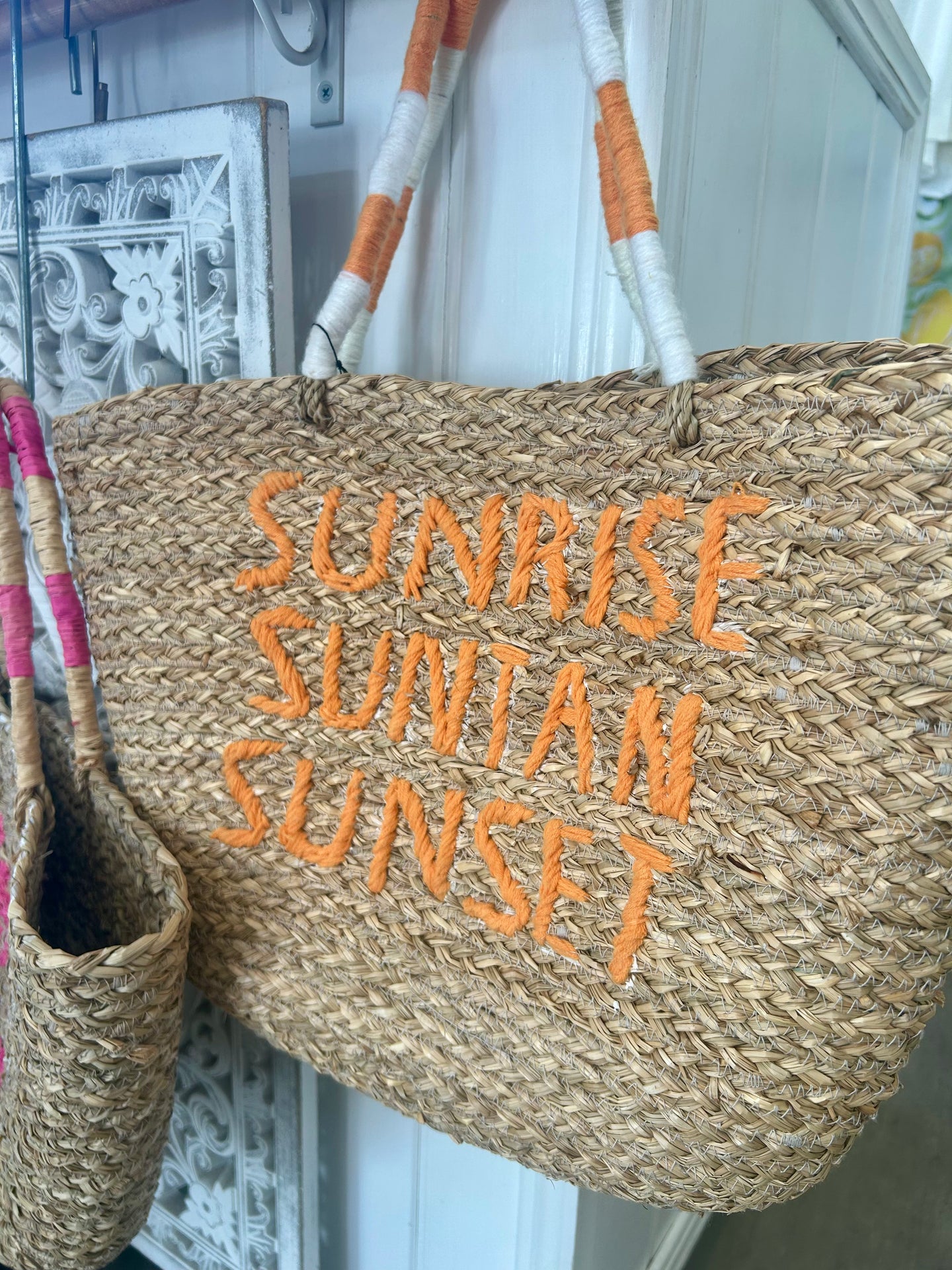 Sunrise Seagrass Tote Bag