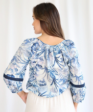 Load image into Gallery viewer, Anthea Blue Floral Blouse
