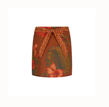 Load image into Gallery viewer, Cuban Tropical Wrap skirt - Coffee
