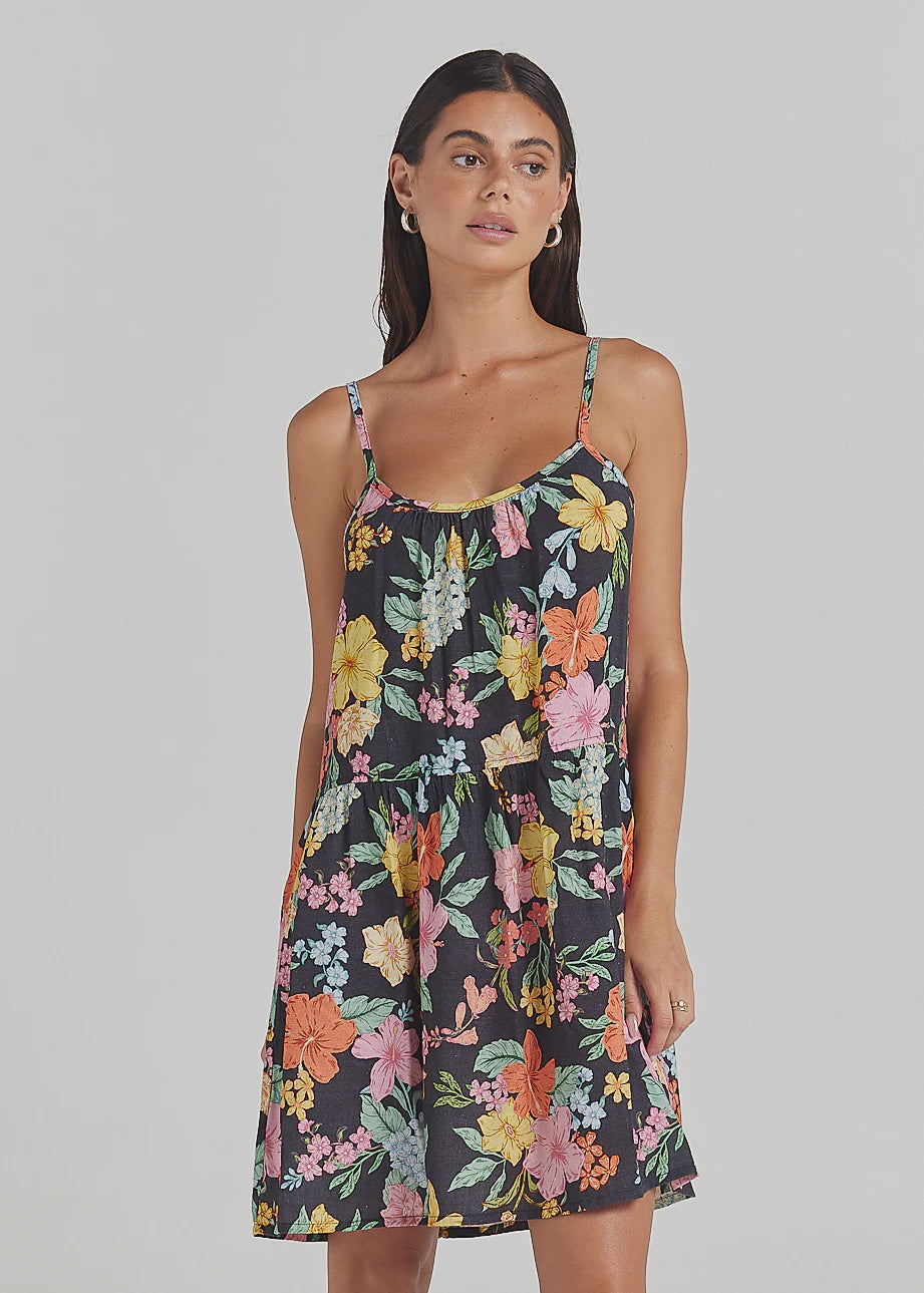 Tropics Slip Babydoll Dress - Hibiscus
