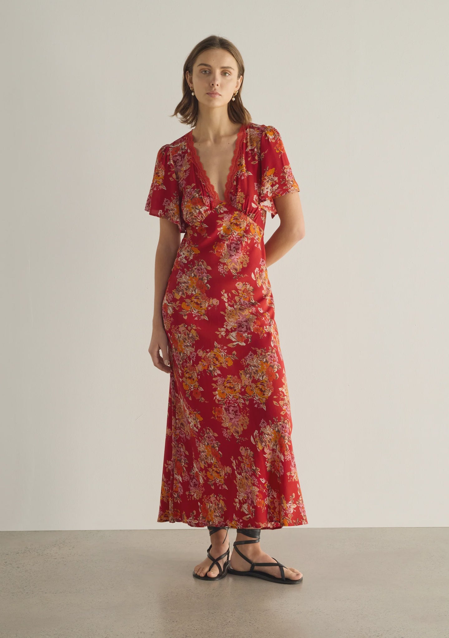 Calais Midi Dress - Red
