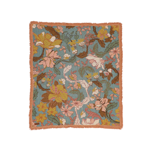 Woven Throw -  Flora  - Apricot