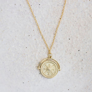 Golden Compass Necklace - Bohemian Sundays, Sun Soul, Buy Boho Bohemian Clothing Online Australia, Kivari, Arnhem, Rowie, Will and Bear, Wandering Folk, Skinned, Barefoot Blonde