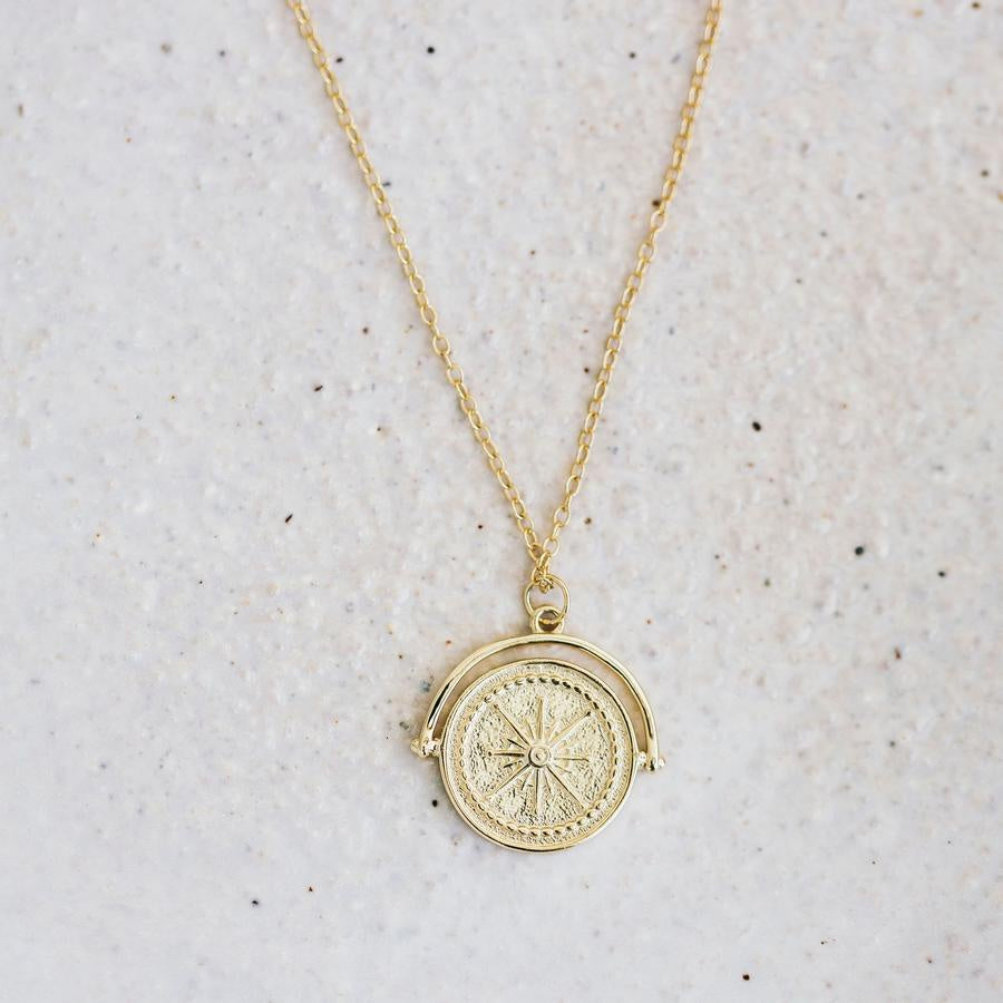 Golden Compass Necklace - Bohemian Sundays, Sun Soul, Buy Boho Bohemian Clothing Online Australia, Kivari, Arnhem, Rowie, Will and Bear, Wandering Folk, Skinned, Barefoot Blonde