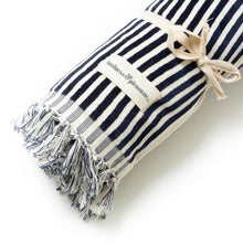 Load image into Gallery viewer, The Beach Towel - LAUREN&#39;S NAVY STRIPE
