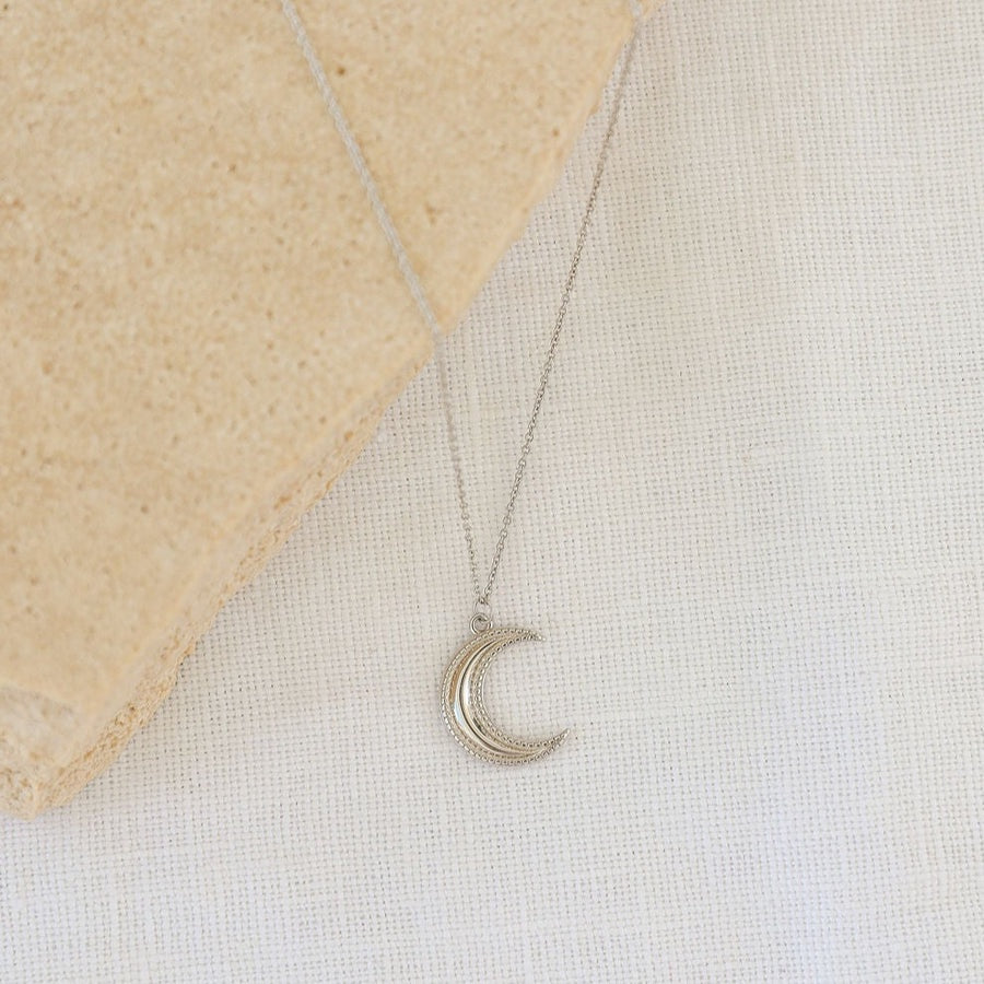 Crescent Moon Necklace in Silver