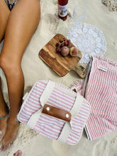 Load image into Gallery viewer, The Premium Cooler Bag - Pink Stripe - Bohemian Sundays, Business and Pleasure Co., Buy Boho Bohemian Clothing Online Australia, Kivari, Arnhem, Rowie, Will and Bear, Wandering Folk, Skinned,
