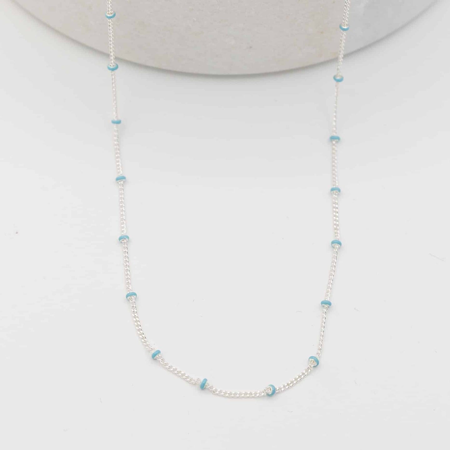 Layer Me Necklace - Silver with Paradise Blue