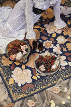 Load image into Gallery viewer, Grandé Fleur Picnic Rug - Nightshade - Bohemian Sundays, Wandering Folk, Buy Boho Bohemian Clothing Online Australia, Kivari, Arnhem, Rowie, Will and Bear, Wandering Folk, Skinned, Barefoot 
