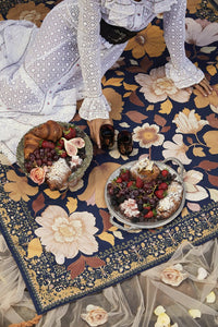 Grandé Fleur Picnic Rug - Nightshade - Bohemian Sundays, Wandering Folk, Buy Boho Bohemian Clothing Online Australia, Kivari, Arnhem, Rowie, Will and Bear, Wandering Folk, Skinned, Barefoot 