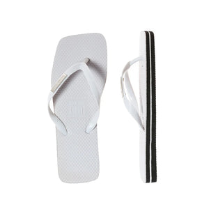Designer Flip Flops - White/ White Gold